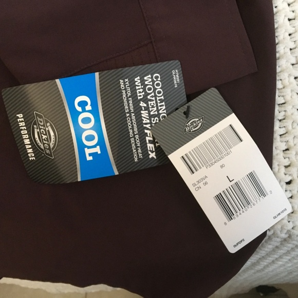 DICKIES COOLING WOVEN 4 WAY FLEX LONG SLEEVE BUTTON DOWN RUST COLORED MEN SHIRT - Picture 3 of 5